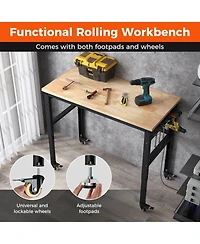Sugift 48 Inch Adjustable Work Bench with Power Outlets
