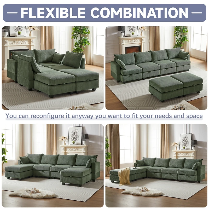 Streamdale Modular Sectional Sofa with Storage and Convertible Sleeper
