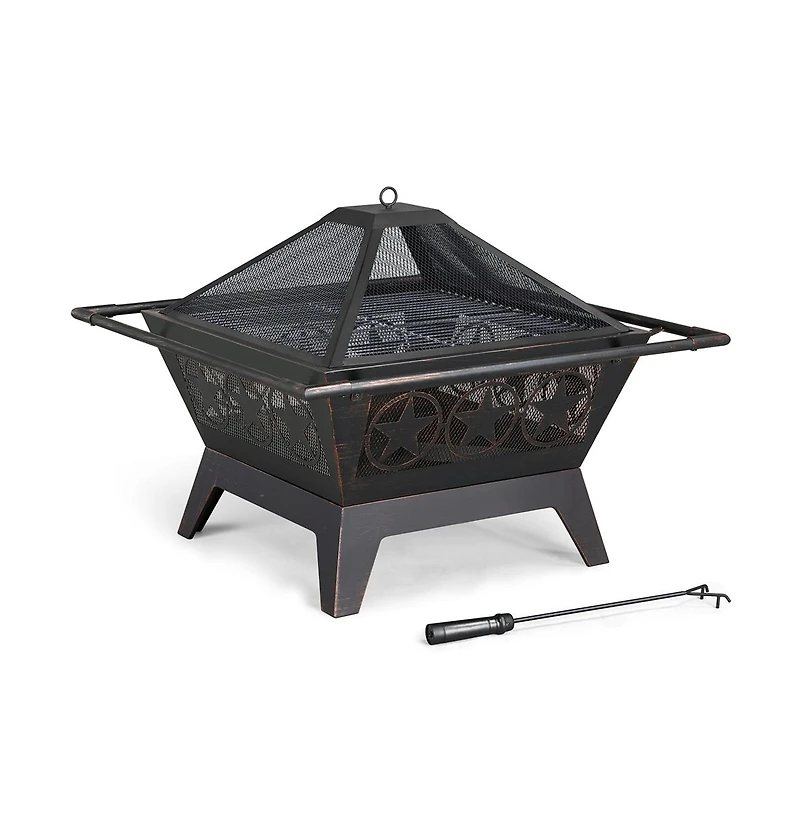 Yaheetech Iron Fire Pit for Patio Bbq Camping Bonfire