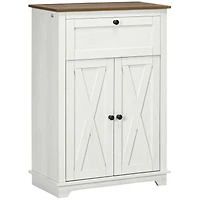 Simplie Fun Farmhouse Barn Door Accent Cabinet with Drawer & Shelf