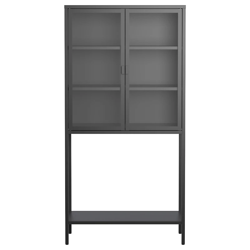 Streamdale Heavy Duty Storage Cabinet with Glass Doors and Shelves