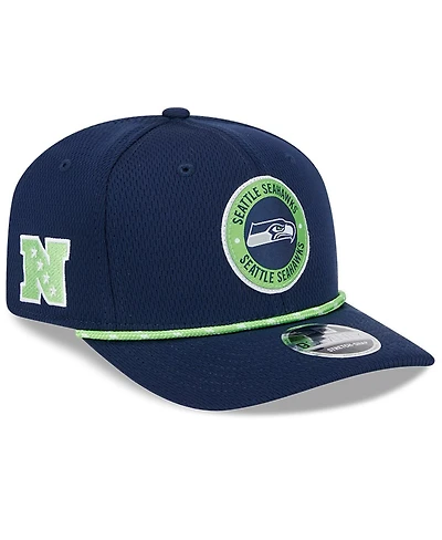 New Era Men's College Navy Seattle Seahawks 2024 Sideline 9SEVENTY Stretch-Snap Hat