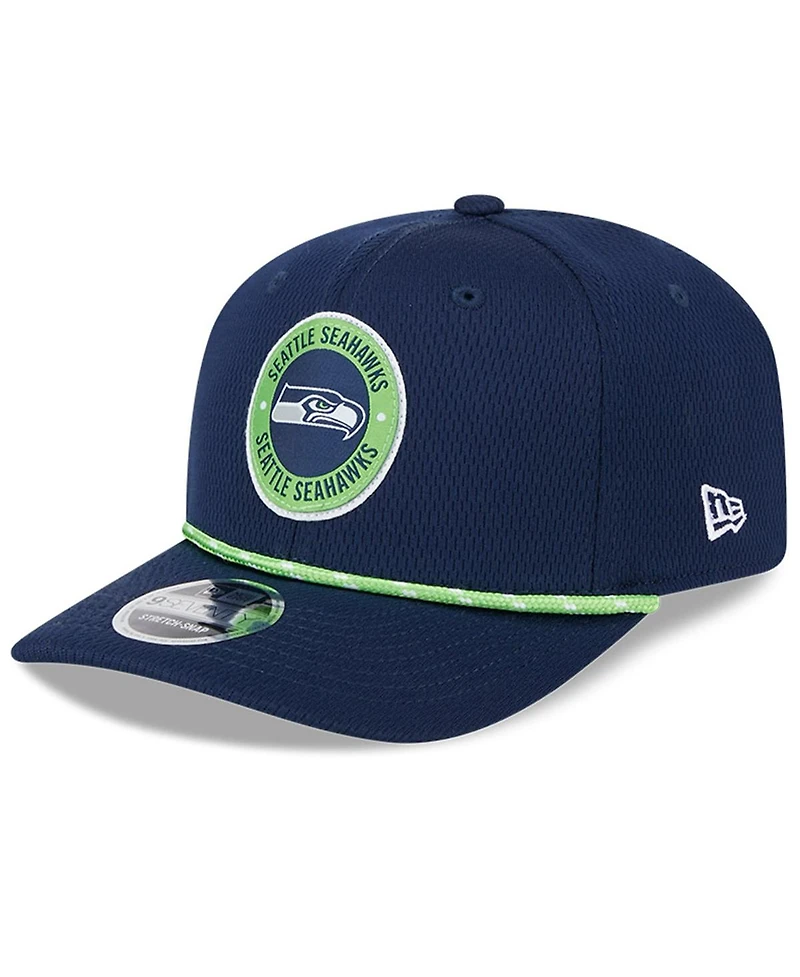 New Era Men's College Navy Seattle Seahawks 2024 Sideline 9SEVENTY Stretch-Snap Hat