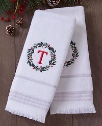 Skl Home Wreath Monogram Cotton Hand Towel, 16" x 26"