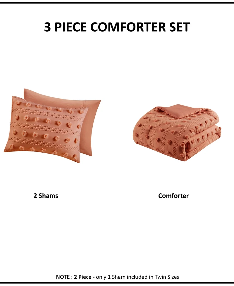 Intelligent Design Lucy Clip Jacquard 3-Piece Comforter Set