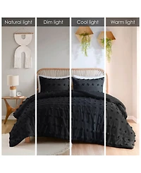 Intelligent Design Lucy Clip Jacquard 3-Piece Duvet Cover Set