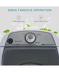 Portable Mini Washing Machine Semi-Automatic Washer and Spinner Combo with Single Tub-Gray