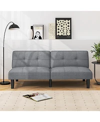 Sugift Convertible Folding Futon Sofa Bed with 6-Position Adjustable Backrest