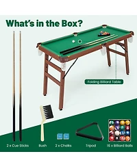 Skonyon Folding Portable Billiards Table Game Set with Adjustable Foot Levelers