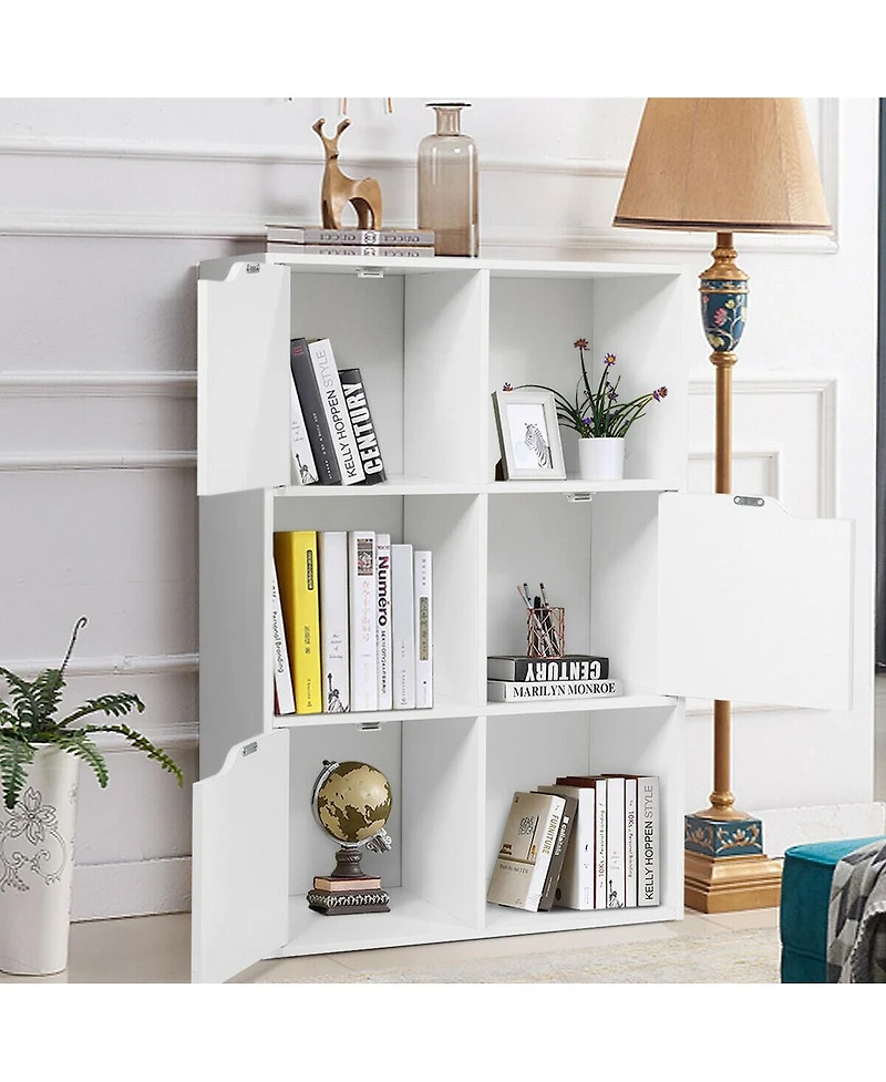 Sugift 6 Cubes Wood Storage Shelves Organization