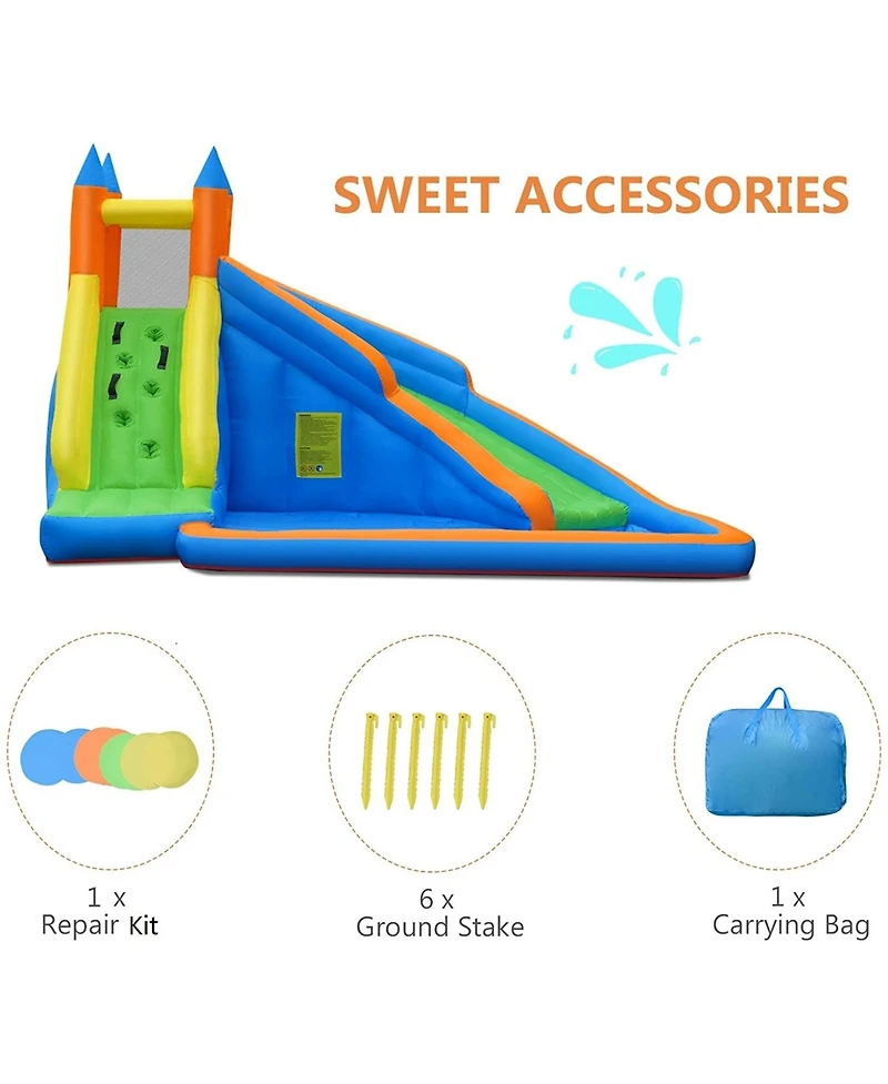 Vebreda Kids Inflatable Water Slide Bouncing House with Carrying Bag and 480W Blower