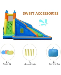 Vebreda Kids Inflatable Water Slide Bouncing House with Carrying Bag and 480W Blower