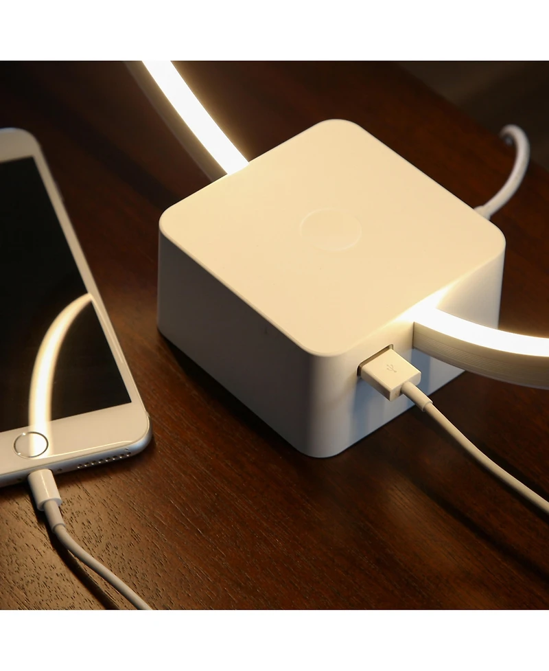 Circle 15" Dimmable Modern Led Desk Lamp with Usb Port