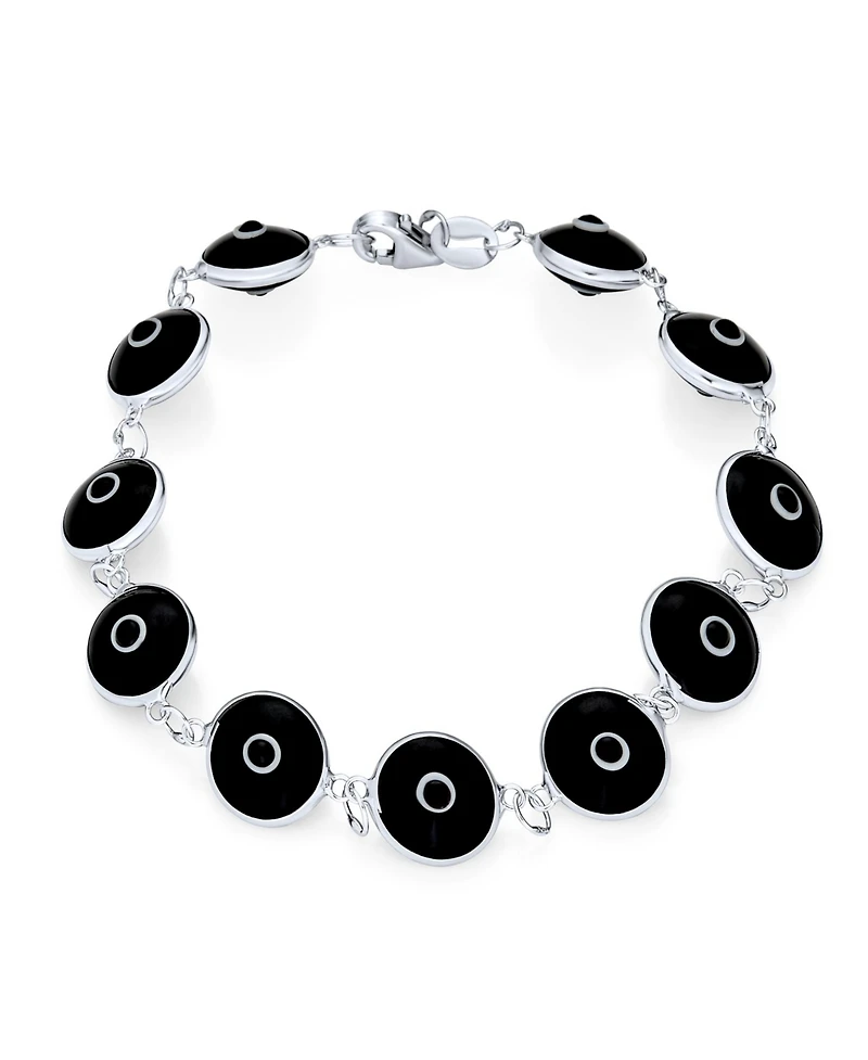 Bling Jewelry Multicolor Evil Eye Strand Bracelet Sterling Silver