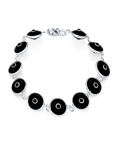 Bling Jewelry Multicolor Evil Eye Strand Bracelet Sterling Silver
