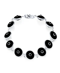 Bling Jewelry Multicolor Evil Eye Strand Bracelet Sterling Silver