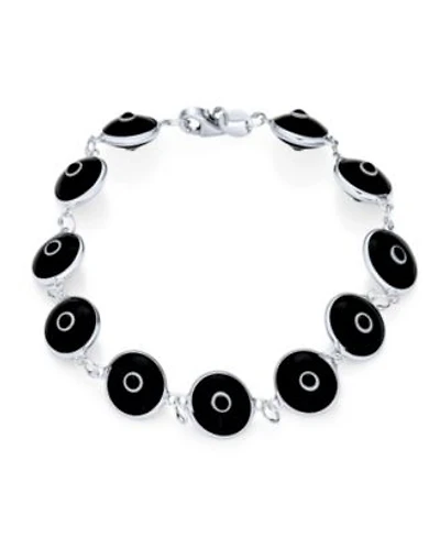 Bling Jewelry Multicolor Evil Eye Strand Bracelet in Sterling Silver