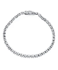 Bling Jewelry Modern 10CTW Cz Round Solitaire Tennis Bracelet Silver Plated 7, 7.5 Inch