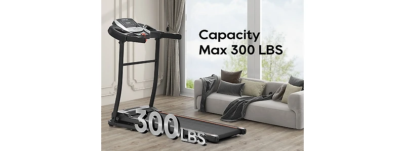 Streamdale Folding Treadmill with Pulse Sensor, 2.5 Hp, 300LBS Capacity