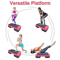 Streamdale Furniture Adjustable Aerobic Stepper with Risers in Red and Black