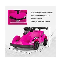 Vebreda 6V Kids Ride On Go Cart with Remote Control and Safety Belt-Pink
