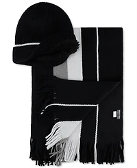 Kenneth Cole Reaction Men's Stripe Beanie & Scarf Set