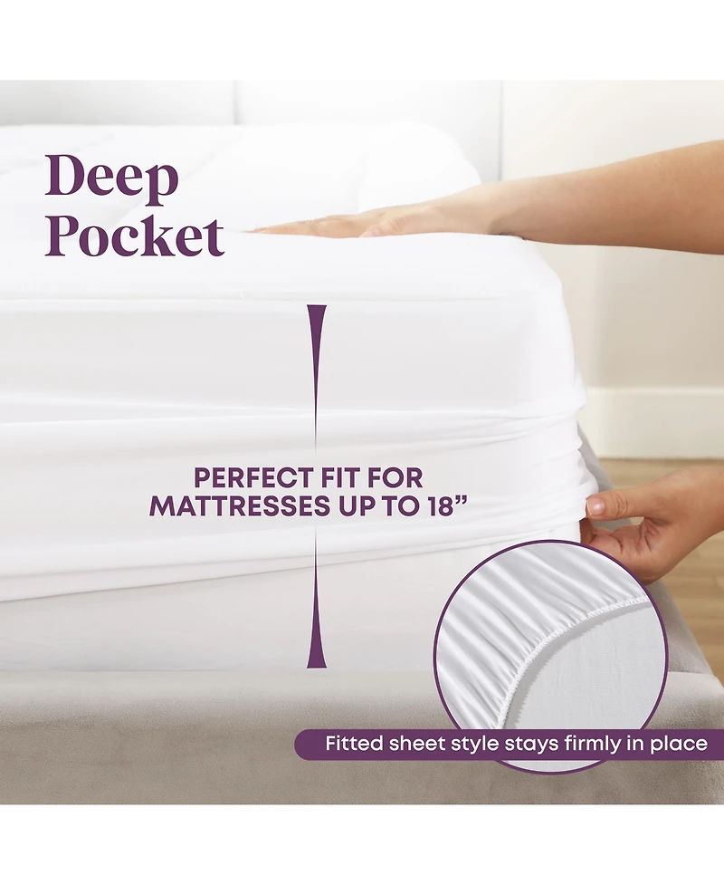 Circles Home Circleshome Ultra-Plush Down Alternative Cotton Top Mattress Pad White Twin