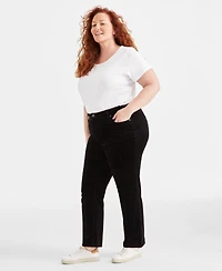 Style & Co Plus High-Rise Straight-Leg Corduroy Pants, Macy's Exclusive