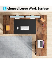Tribesigns 62.99" L-Shaped Computer Desk with Mobile File Cabinet, Large Executive Office Desk with 3-Drawer Vertical Filing Cabinet, Business Fu