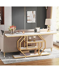Tribesigns 70.9 inch Extra Long Console Table, Modern Sofa Table Behind Couch with Storage, 4 Tier Entryway Accent Table for Living Room, Hallway, Ent