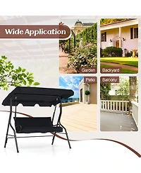 3 Seats Patio Canopy Swing Glider Hammock Cushioned