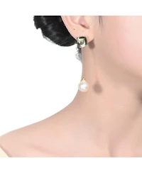 Sterling Silver Gold Plated with Genuine Freshwater Pearl Drop Earrings
