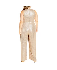 City Chic Plus Dazzling Wide leg Jumpsuit