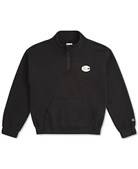 Champion Big Girls Quarter-Zip Logo Sweatshirt