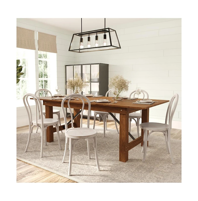 Merrick Lane Lowry Thonet Style Solid Wood Dining Chair With Stackable Design And Elegant Finish