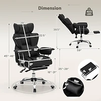 Office Desk Chair Big and Tall Executive with Footrest Lumbar Support