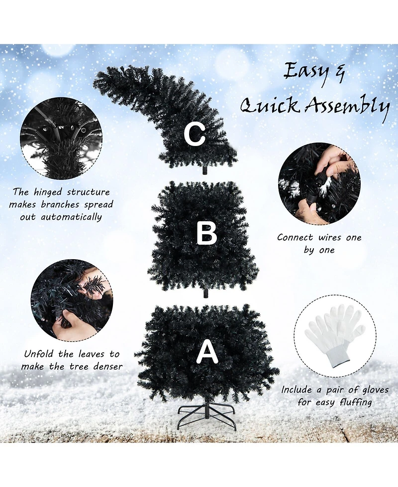Skonyon 7 Feet Pre-Lit Halloween Tree 8 Flash Modes with 400 Lights