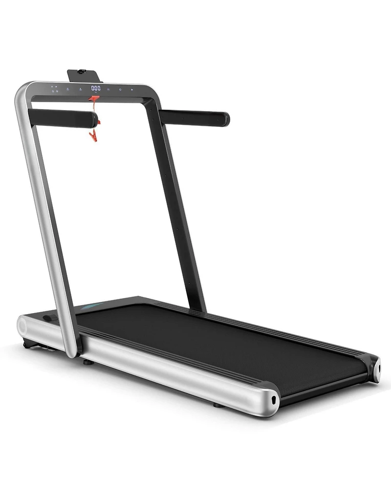 4.75HP 2 In 1 Folding Treadmill with Remote App Control-Silver
