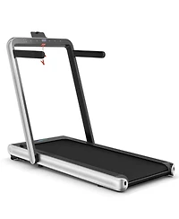4.75HP 2 In 1 Folding Treadmill with Remote App Control-Silver