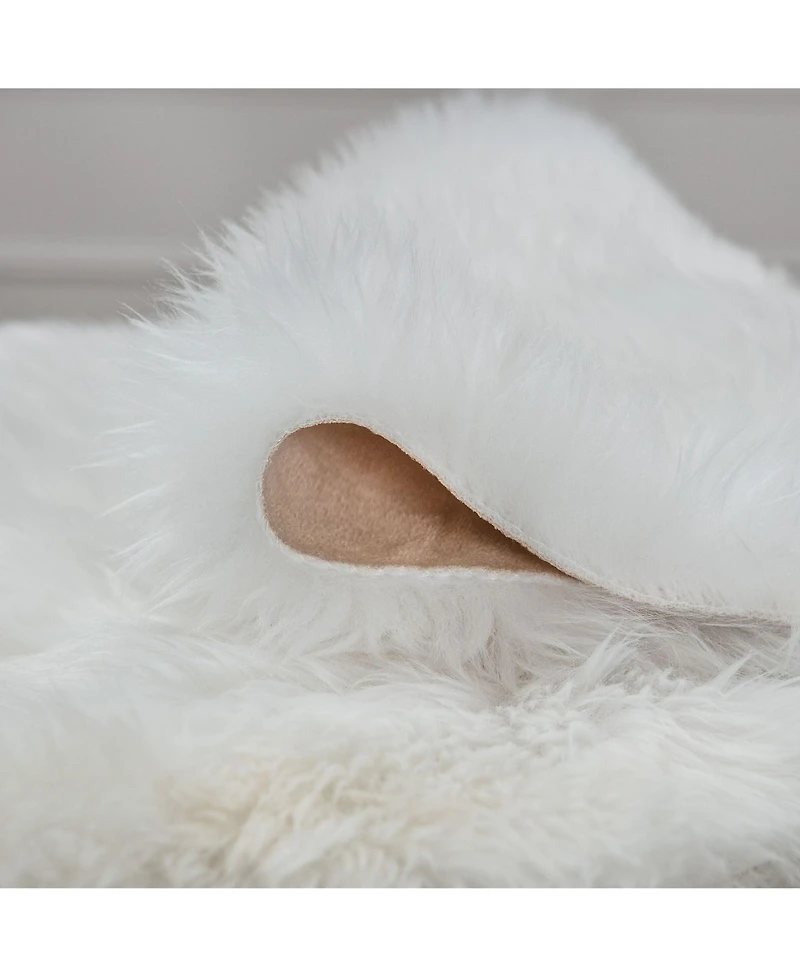 Chanasya Premium Super Soft Faux LongFur Suede Sheepskin for Sofa Couch Stool Vanity Chair Cover Luxurious Fluffy Rug Dusty Pink Solid Shaggy Area Rug