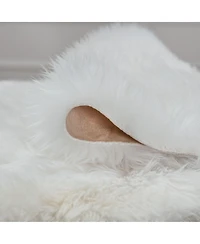 Chanasya Premium Super Soft Faux LongFur Suede Sheepskin for Sofa Couch Stool Vanity Chair Cover Luxurious Fluffy Rug Dusty Pink Solid Shaggy Area Rug