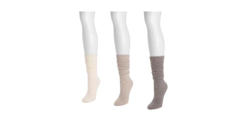 Muk Luks Women's Slouch Fuzzy Sock (3 Pair Pack)