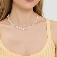Freshwater Pearl Pastel Rainbow Necklace - Large