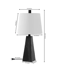 Jonathan Y Owen 20.5" Contemporary Resin Led Table Lamp, White Marble Finish (Set of 2)