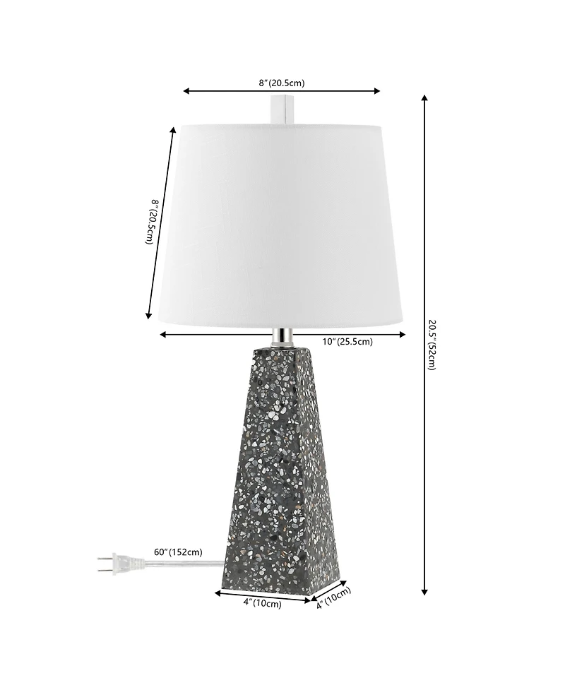 Jonathan Y Owen 20.5" Contemporary Resin Led Table Lamp, White Marble Finish (Set of 2)