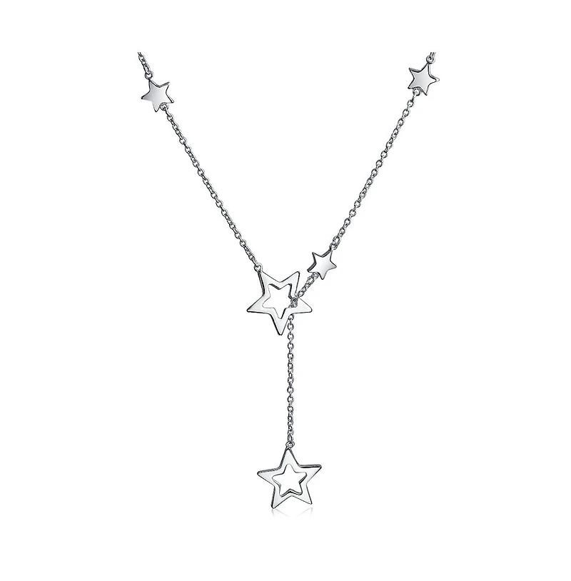 Bling Jewelry Astrology Celestial American Usa Patriotic Open Lucky Stars Rock Star Dangling Lariat Y Necklace Sterling Silver Adjustable
