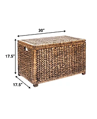 Jonathan Y Anada Handwoven Wicker Weave Storage Trunk