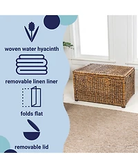 Jonathan Y Anada Handwoven Wicker Weave Storage Trunk