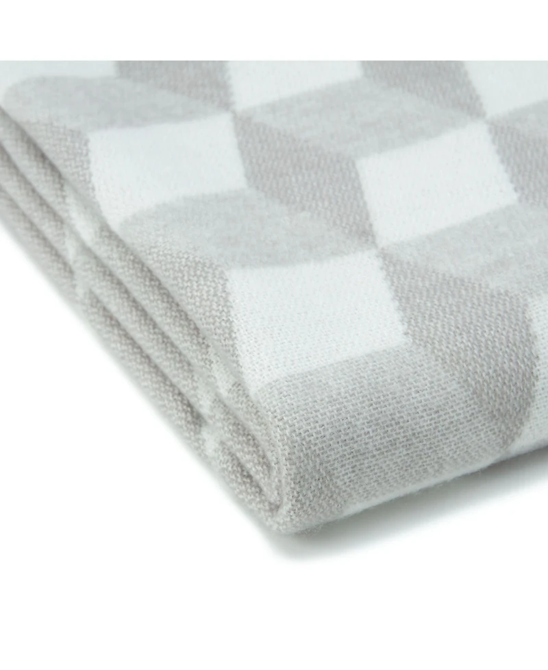 Chanasya Premium Pleated Solid Plaid Acrylic Throw Blanket With Tassels