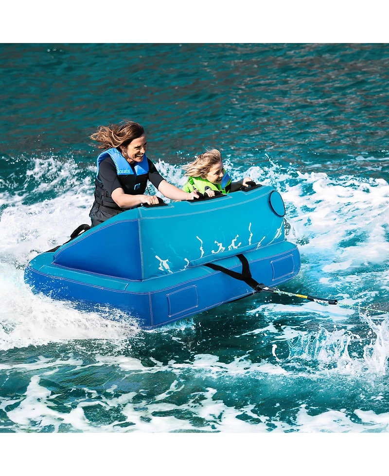 Skonyon 2 Person Water Sport Inflatable Towable Tubes for Boating-Blue